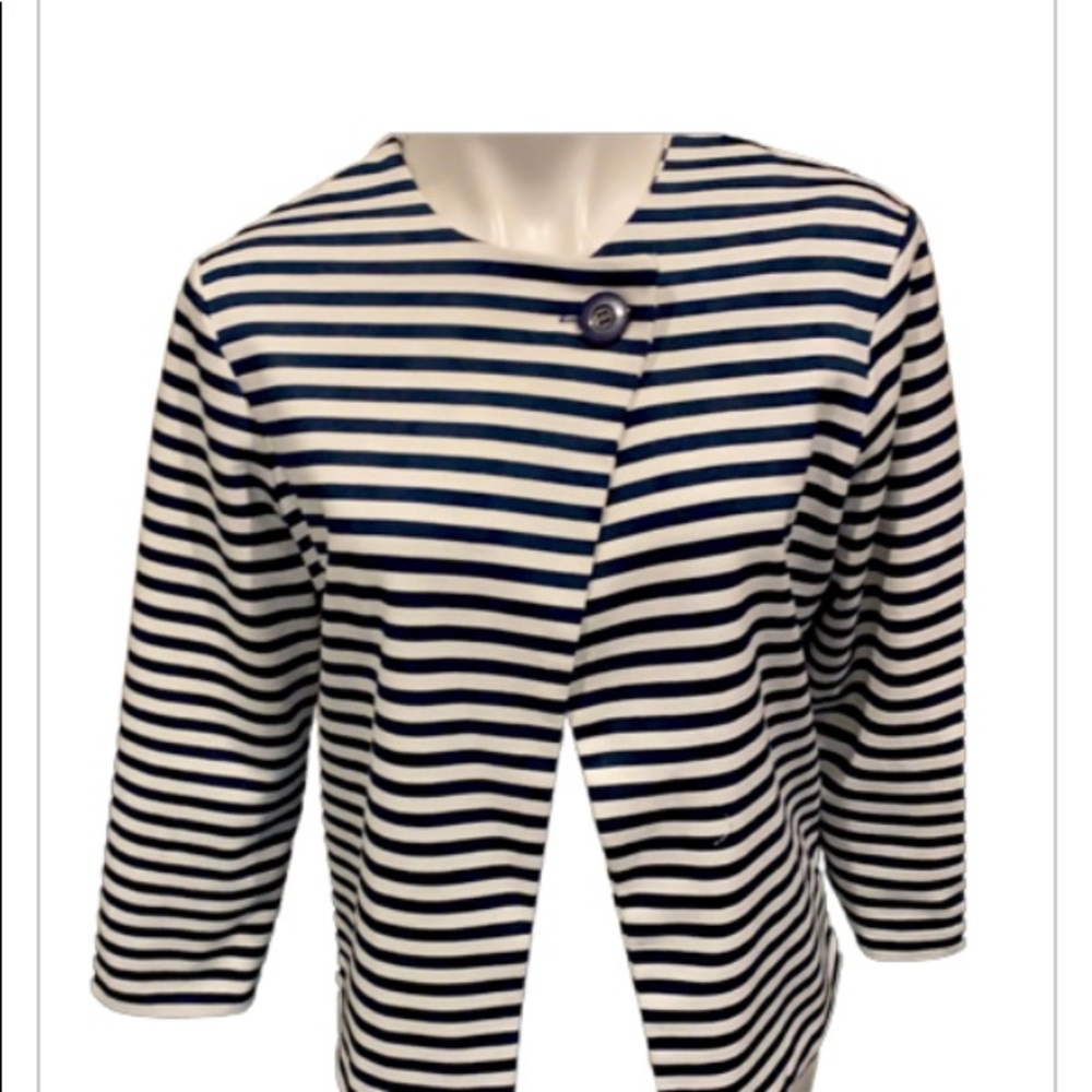 Erin London Navy & cream striped jacket - Picture 2 of 6